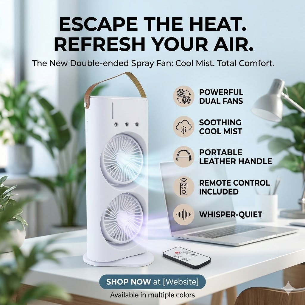 Portable Air Conditioner Fan 7 Color Changing Light (Big 1 Pc)