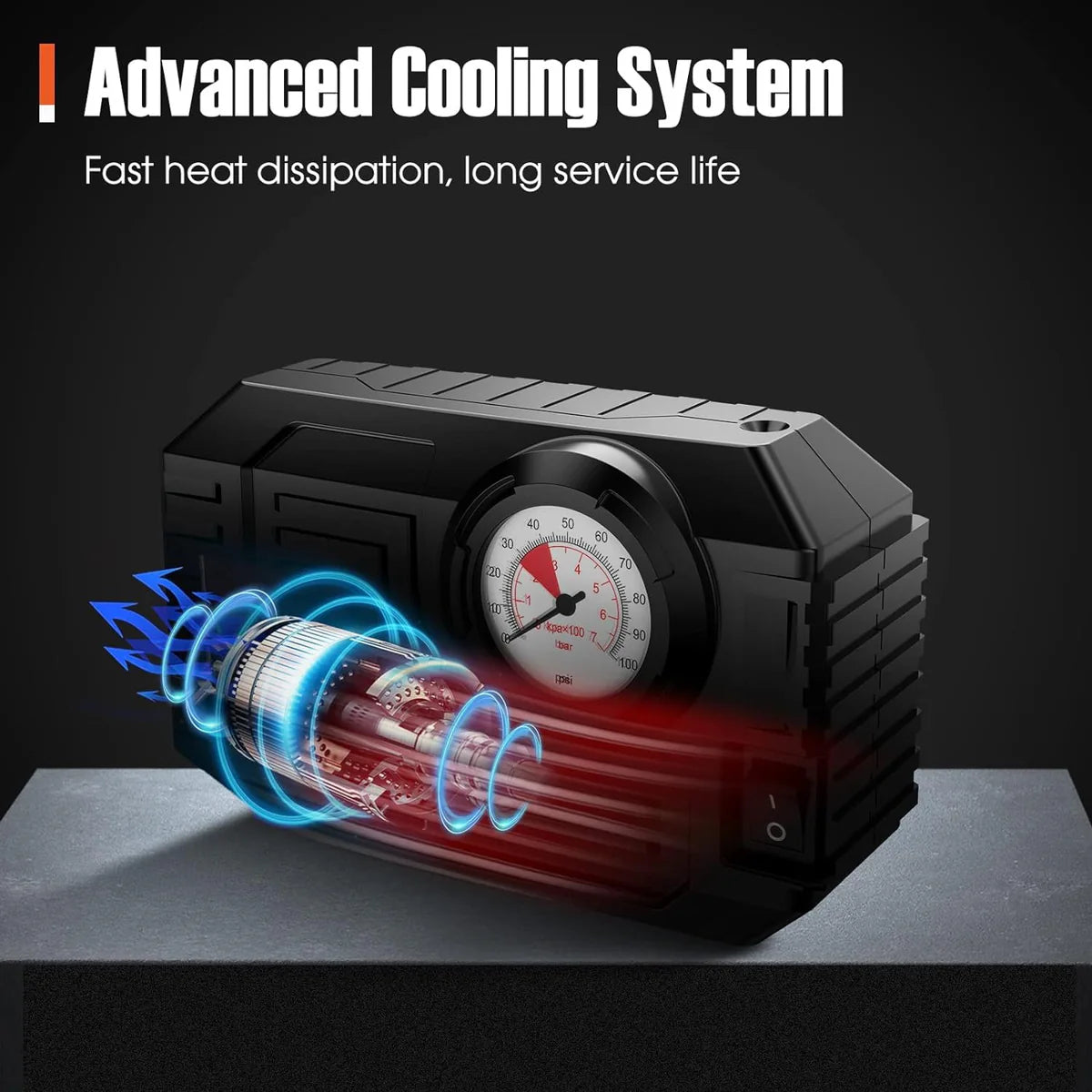 Tire Inflator Portable Air Compressor 12V – Small Air Pump for Car, Bike & Inflatables with LED Light