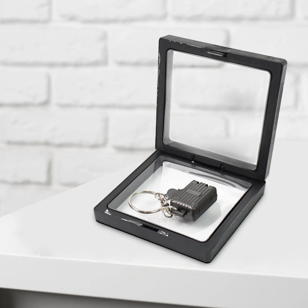 Suitcase Shape Nail Clipper Keychain with 3D Floating Frame Display Case (1 Set)