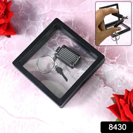 Suitcase Shape Nail Clipper Keychain with 3D Floating Frame Display Case (1 Set)