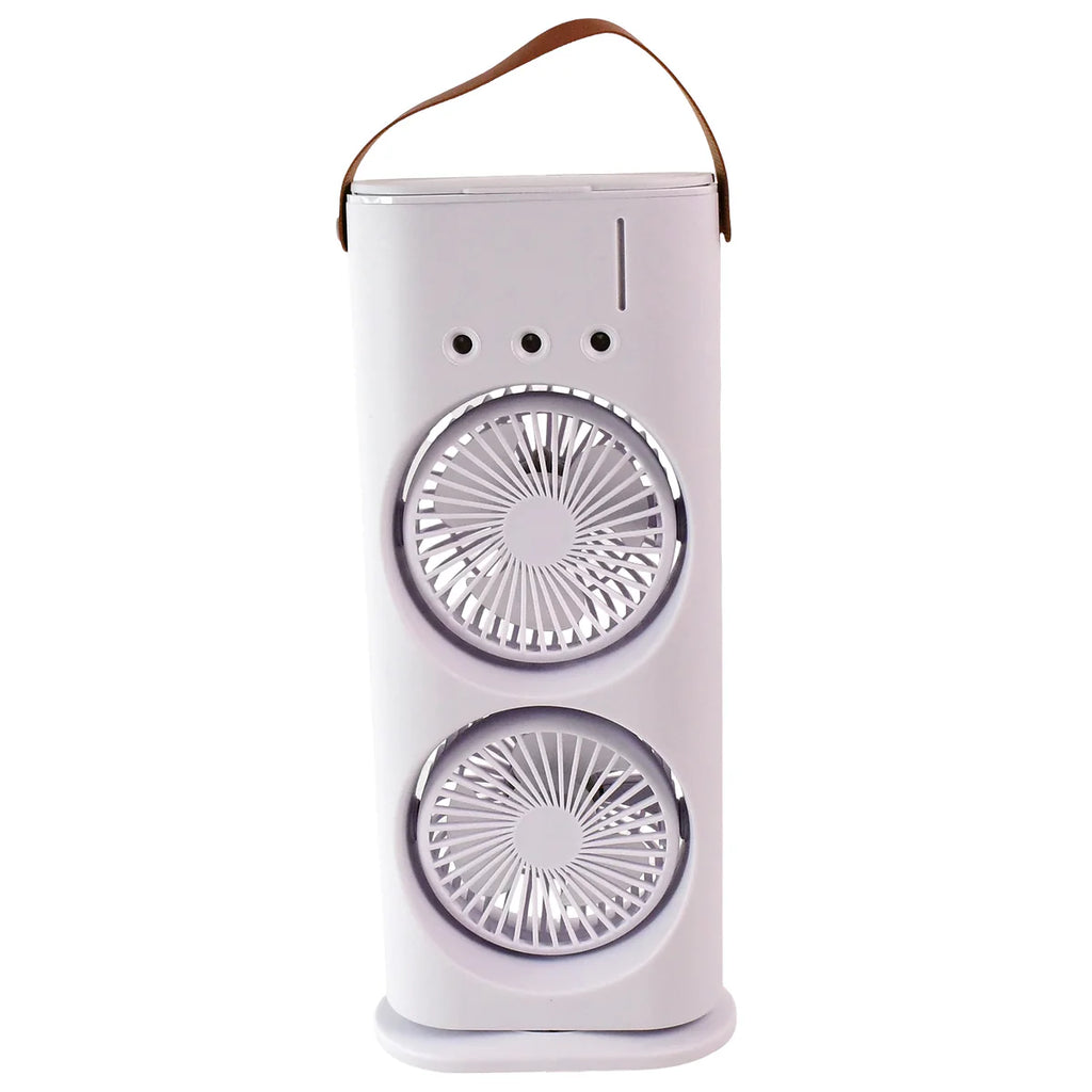 Double-Head Spray Cooling Fan with Remote – 3 Speed Desktop Air Cooler