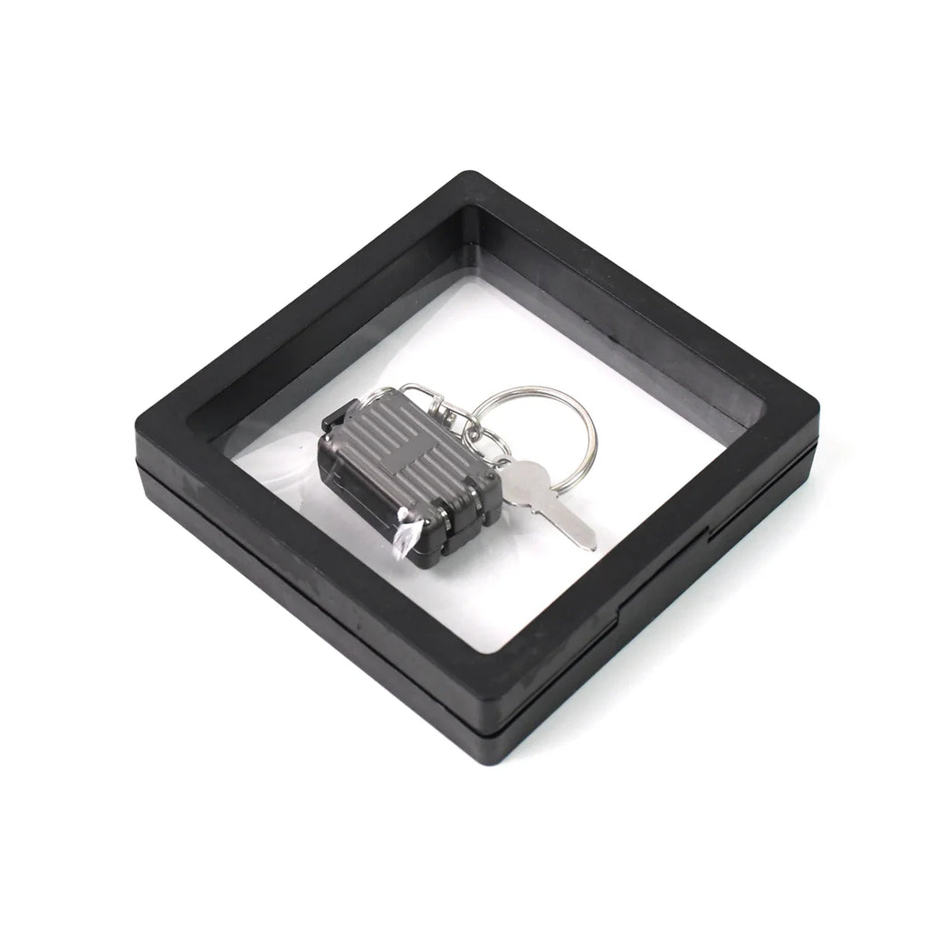 Suitcase Shape Nail Clipper Keychain with 3D Floating Frame Display Case (1 Set)