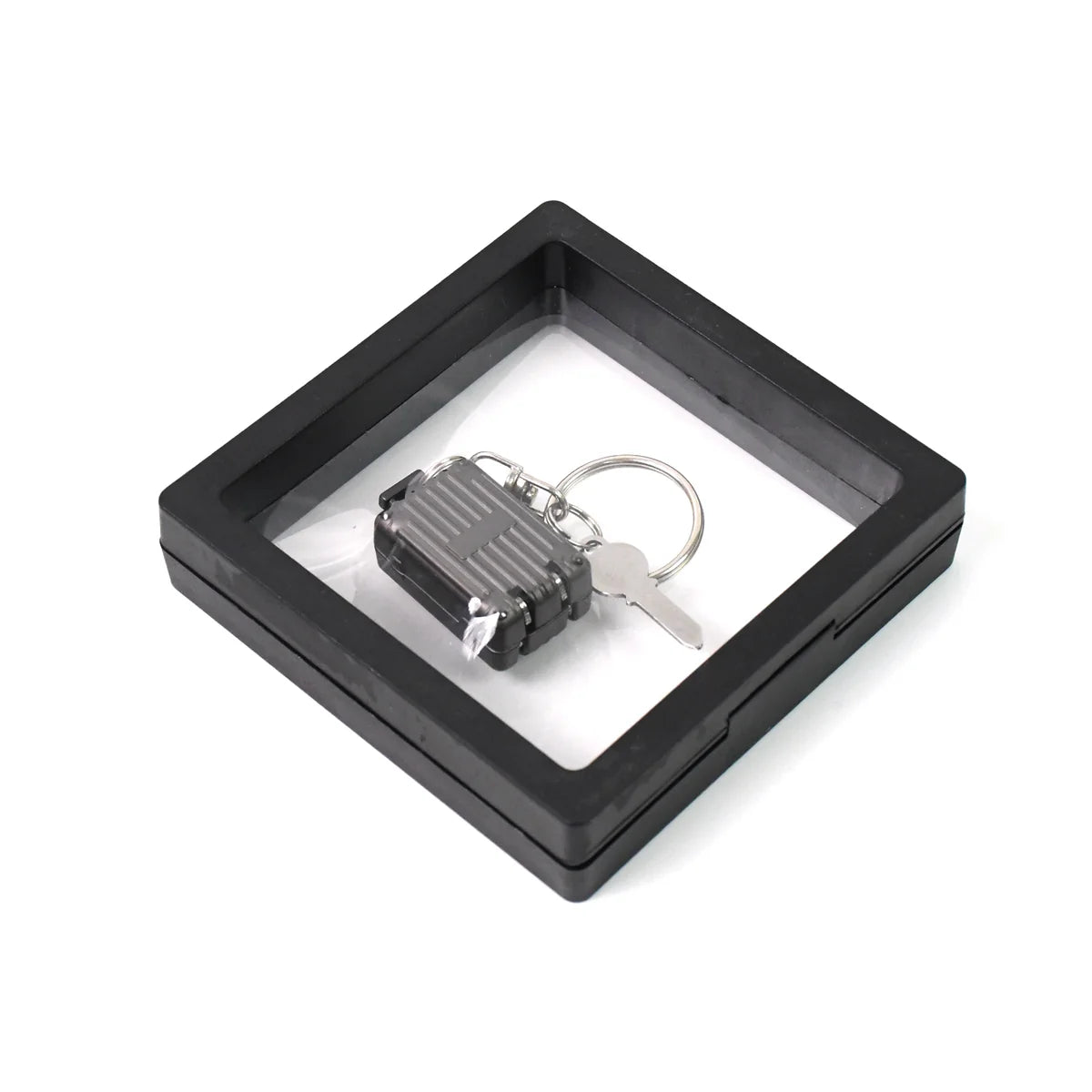 Suitcase Shape Nail Clipper Keychain with 3D Floating Frame Display Case (1 Set)