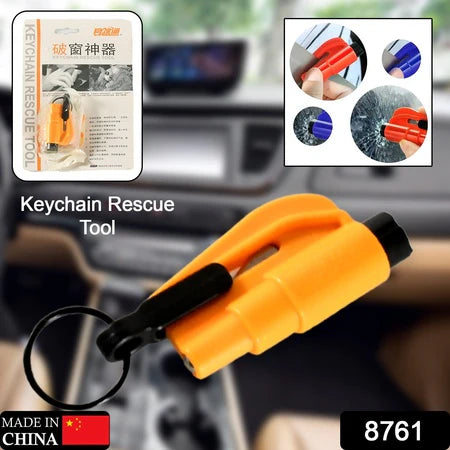 2-in-1 Emergency Safety Cutter Keychain – Glass Breaker & Seat Belt Cutter