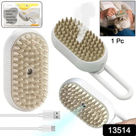 Electric Steam Pet Grooming Brush – Hair Removal Massage Comb for Cats & Dogs