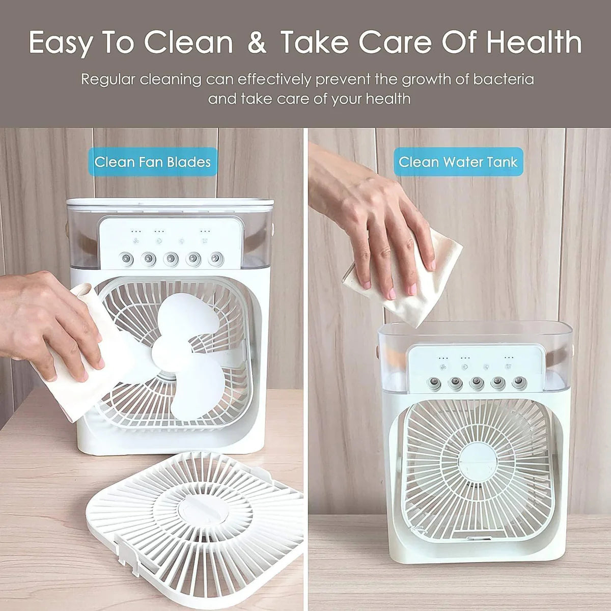 Portable Air Conditioner Fan 7 Color Changing Light (Big 1 Pc)
