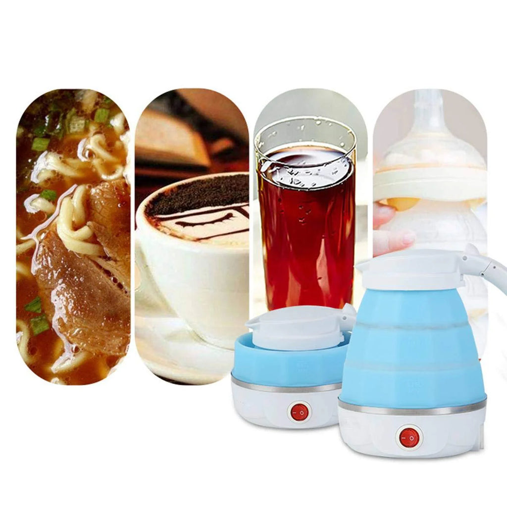 Foldable Silicone Electric Travel Kettle – Collapsible Camping & Travel Water Boiler