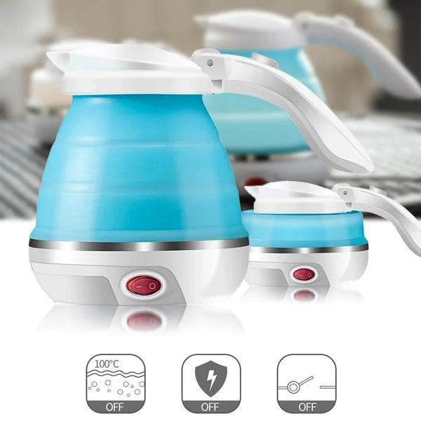 Foldable Silicone Electric Travel Kettle – Collapsible Camping & Travel Water Boiler