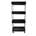 4-Layer Movable Storage Rack Trolley with Wheels – Heavy Duty Plastic Organizer for Kitchen & Bathroom